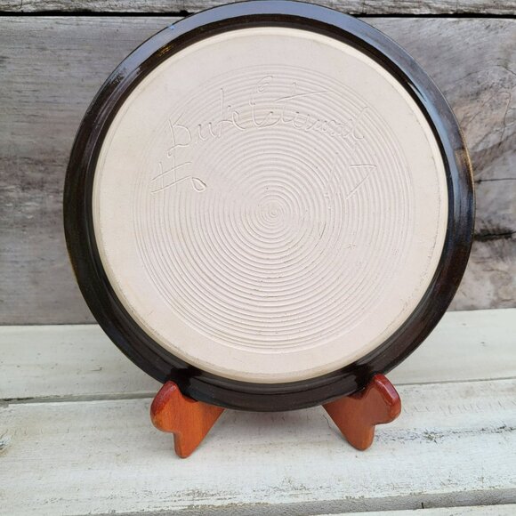 DUKE ESTERWOOD Mystic Mud Pottery Pie Plate 9"  Red Black White North Carolina - Picture 2 of 12